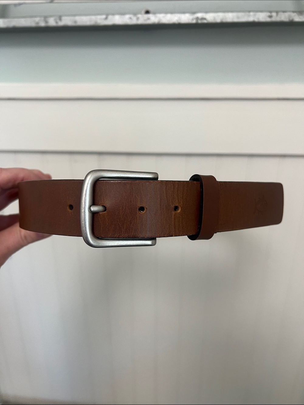 Boys, southern Tide, leather belt size 26, Brown silver buckle